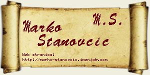 Marko Stanovčić vizit kartica